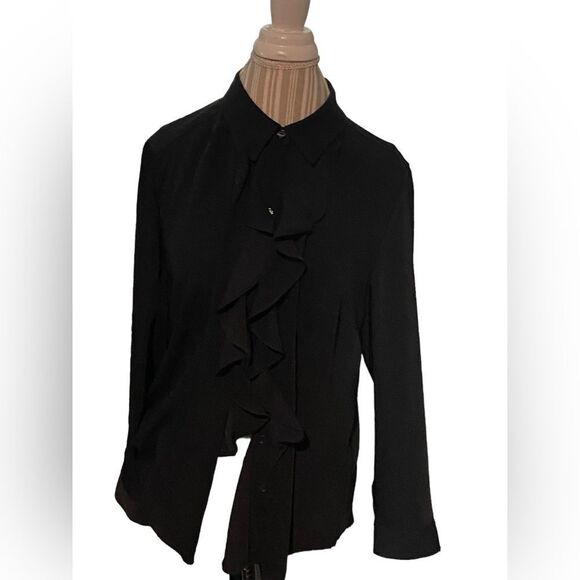 Chicos size 2 (large) ruffled blouse excellent condition see pics - Picture 1 of 2